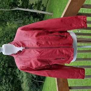 Cato Red Vegan Leather Jacket Size M